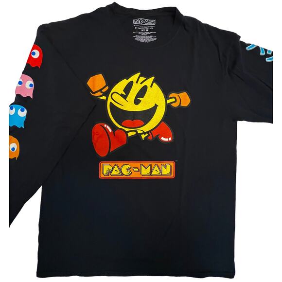Pac-Man Graphic Long Sleeve Shirt Men’s M – Ghosts & Japanese Print Sleeves - Picture 3 of 9